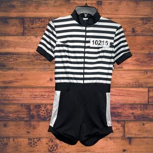 5 for $25🔥Spirit Halloween Jailbird Jail Shortalls‎ Inmate Costume Small (4-8)